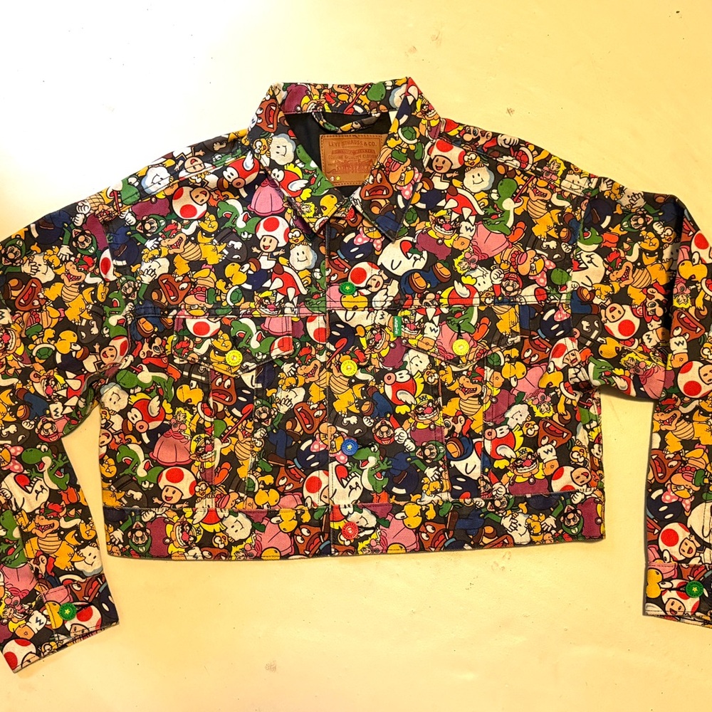 Sample Levi’s x Mario collab Cropped trucker jacket size small Unworn